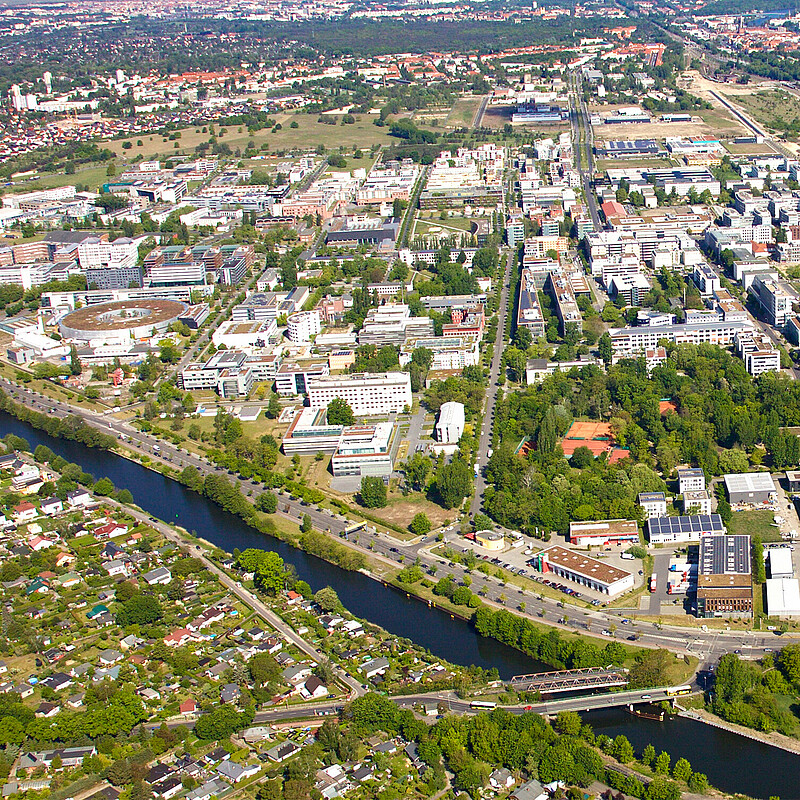 The massive Adlershof science and technology park from the air