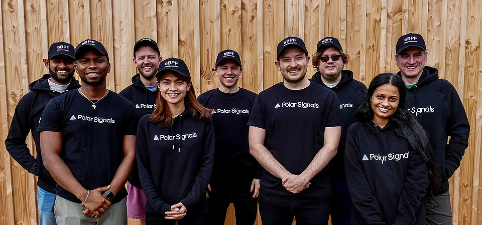 Feeling warm – the Polar Signals team Team photo Polar Signals