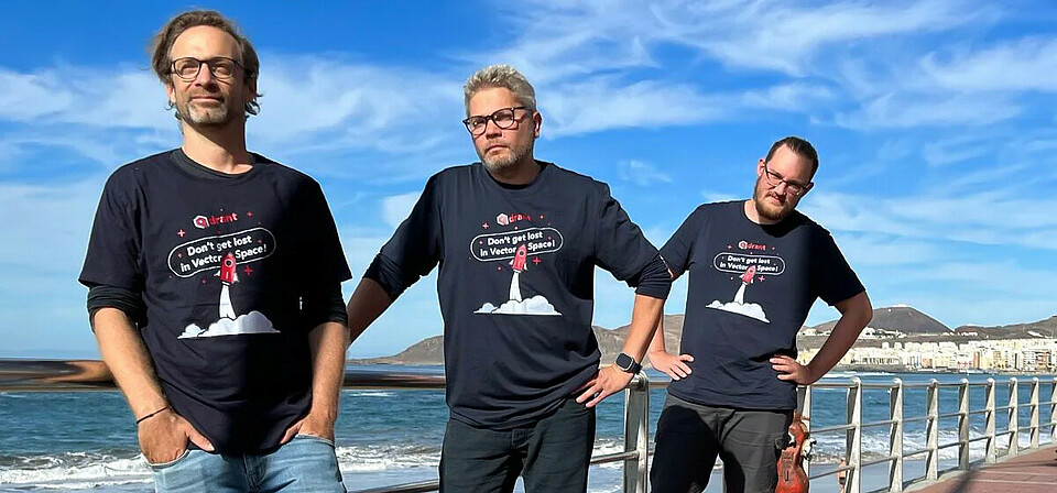 Engineers at the sea – Qdrant core team Qdrant founders including Andre Zayarni