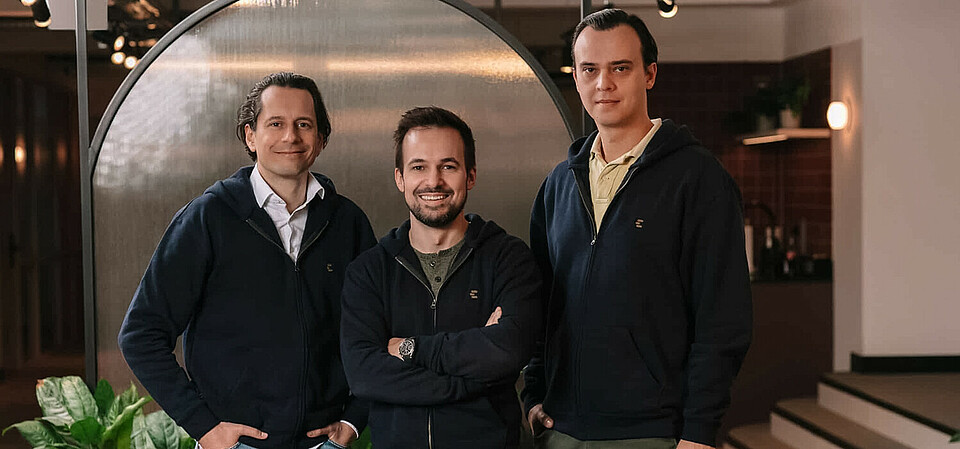 Leopold Jedina, Johannes Becher, and Dmitry Muzhikov of Embea Leopold Jedina, Johannes Becher, and Dmitry Muzhikov of Embea