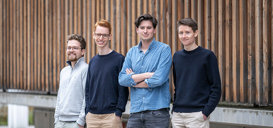 Yannik Prigl, Gregor Weber, Benedict Kurz, and Lucas Hild (from left) founded the company in 2019.