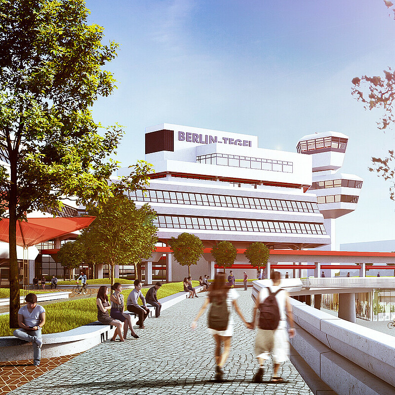 The iconic former Tegel airport building is now heart of an ambitious sustainable development project.