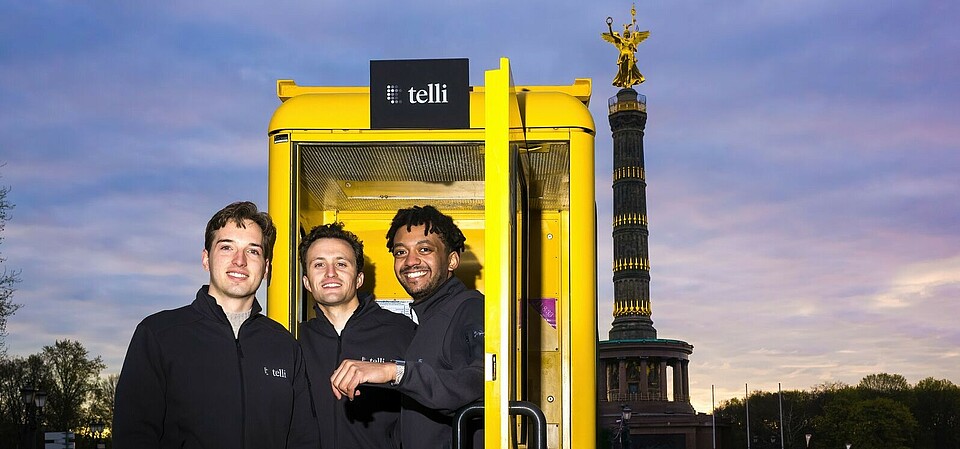 Finn, Philipp, and Seb - the founders of telli