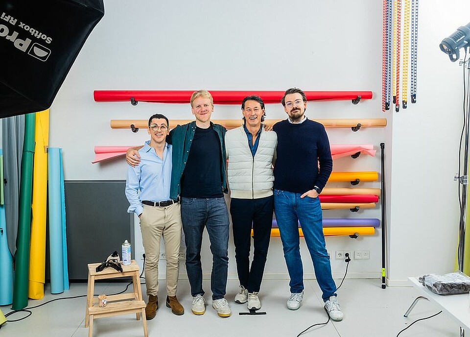 The KoRo management team with new Advisory Board member Toni Petersson From left to right KoRo founder Constantinos Calios, CEO Florian Schwenkert, Advisory Board member Toni Petersson and CFO Dr Daniel Kundt